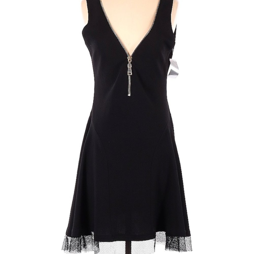 NWT Lili La Tigress Size Small Zipper and Mesh Detail Black Dress